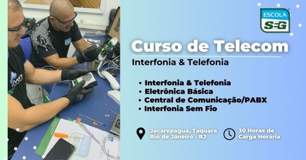 Banner do evento CURSO DE TELECOM - INTERFONIA E TELEFONIA (JANEIRO) 2026